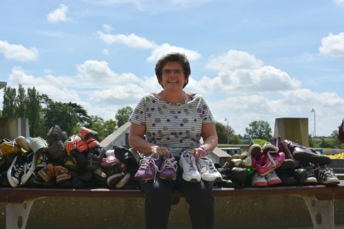 Jane with her shoe collection