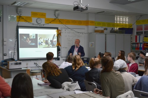 Paul talking to the class 