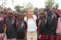 Megan Long with children in sports kits