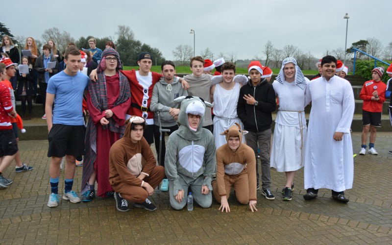 Students are very festive in Nativity wear