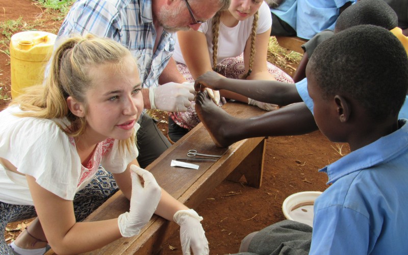 Megan Long working at Clinic